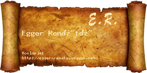 Egger Renátó névjegykártya